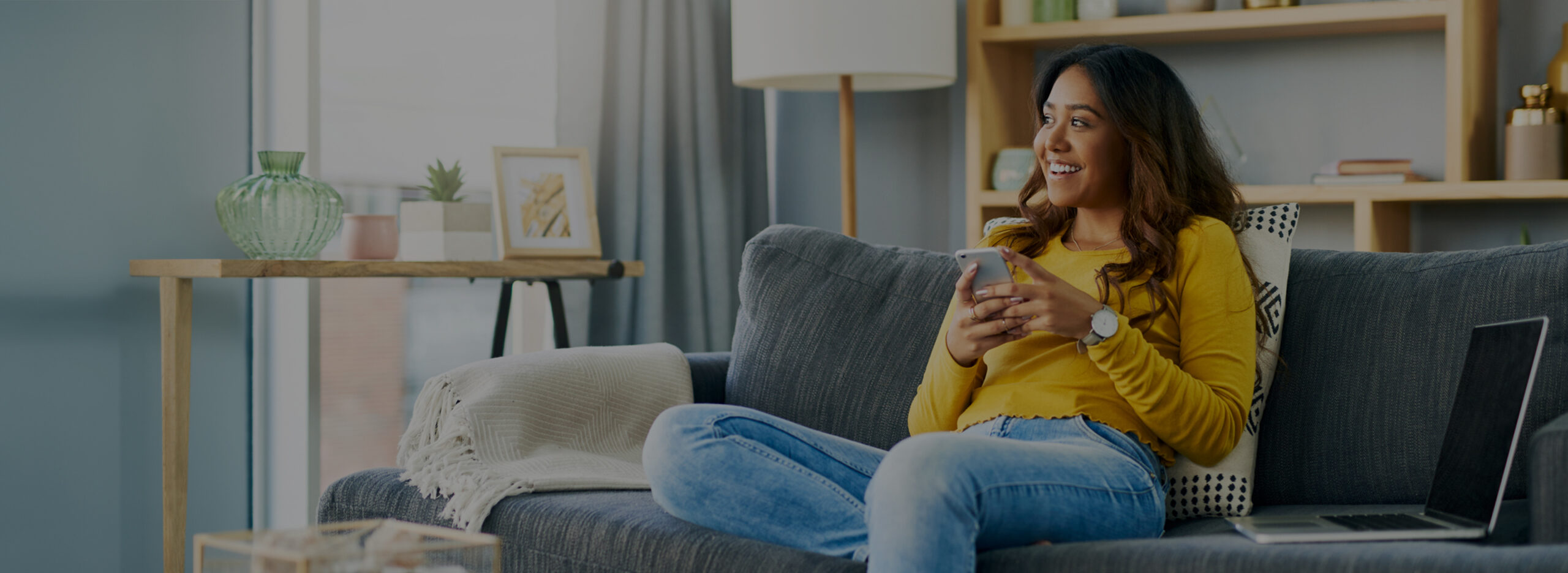 young woman relaxing at home