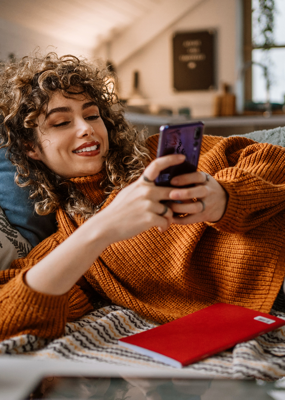 young woman relaxing at home