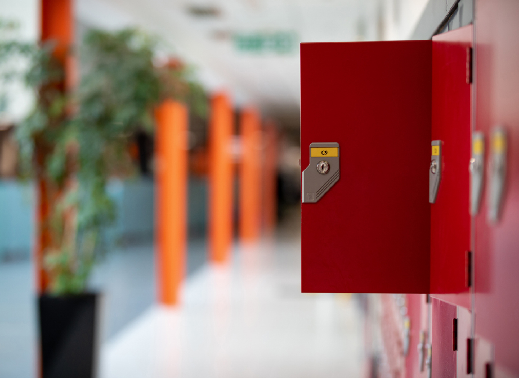 A red mailbox