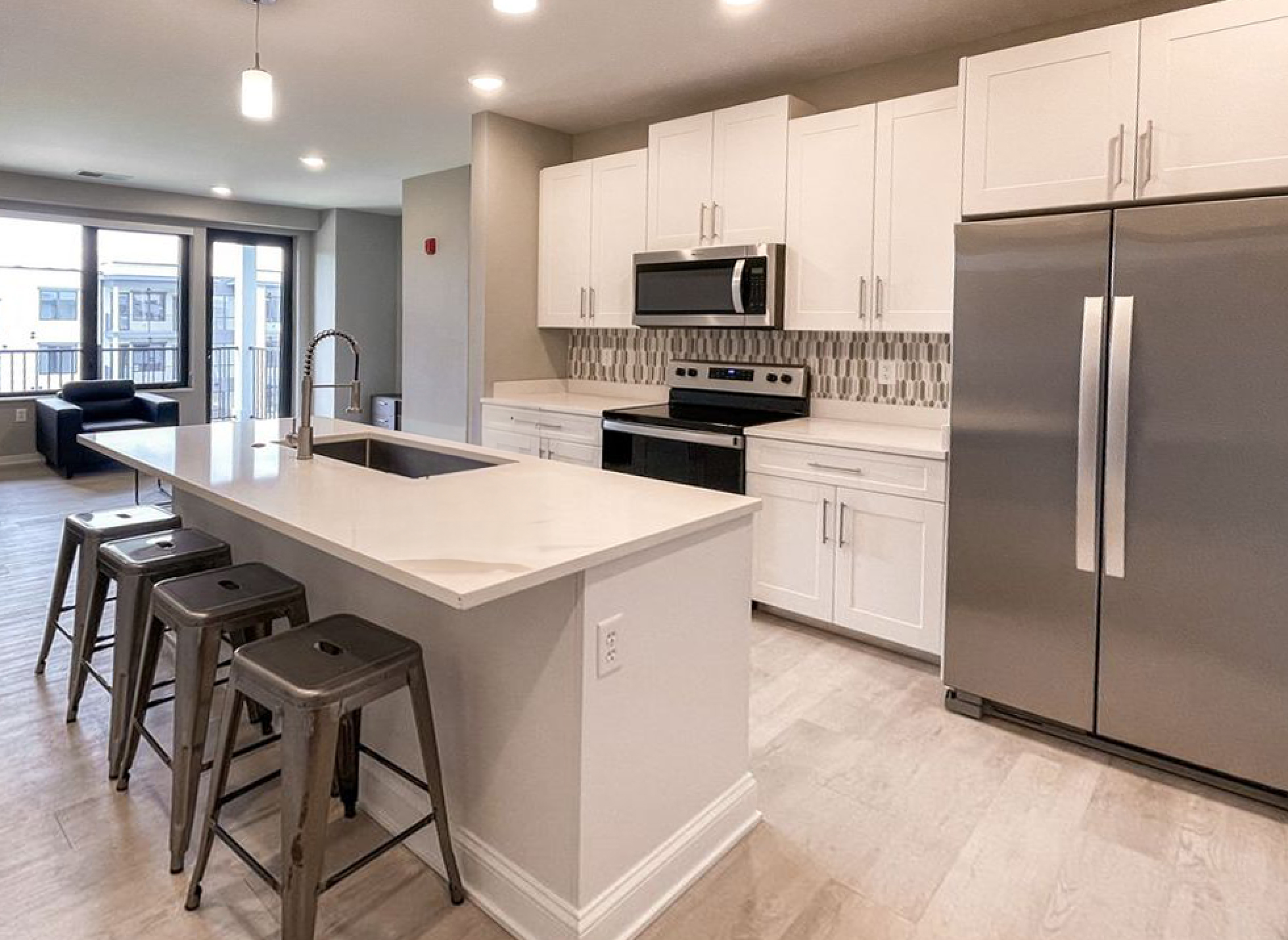 A kitchen with modern appliances