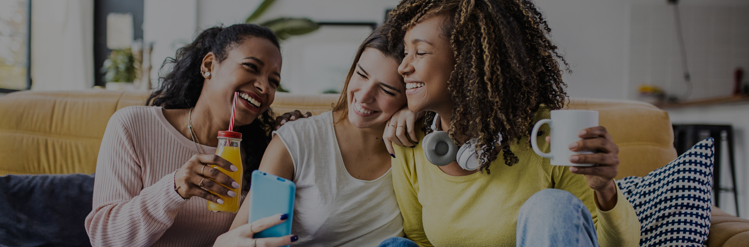 Group of young women relaxing at home