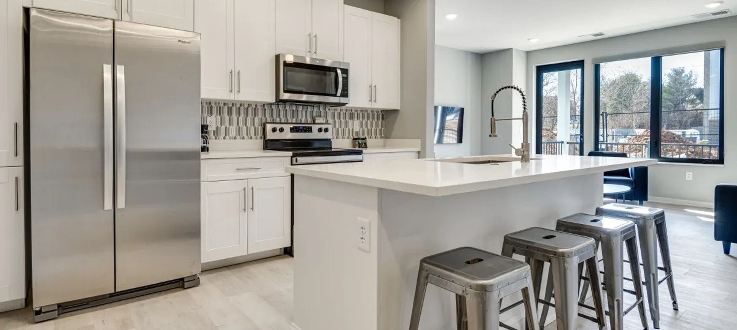 A kitchen with modern appliances